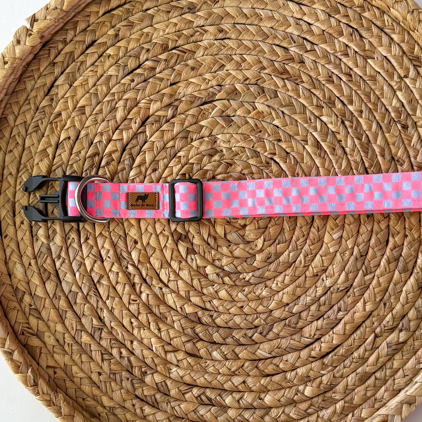 Checked Out For Summer Collar (Pink and Blue)