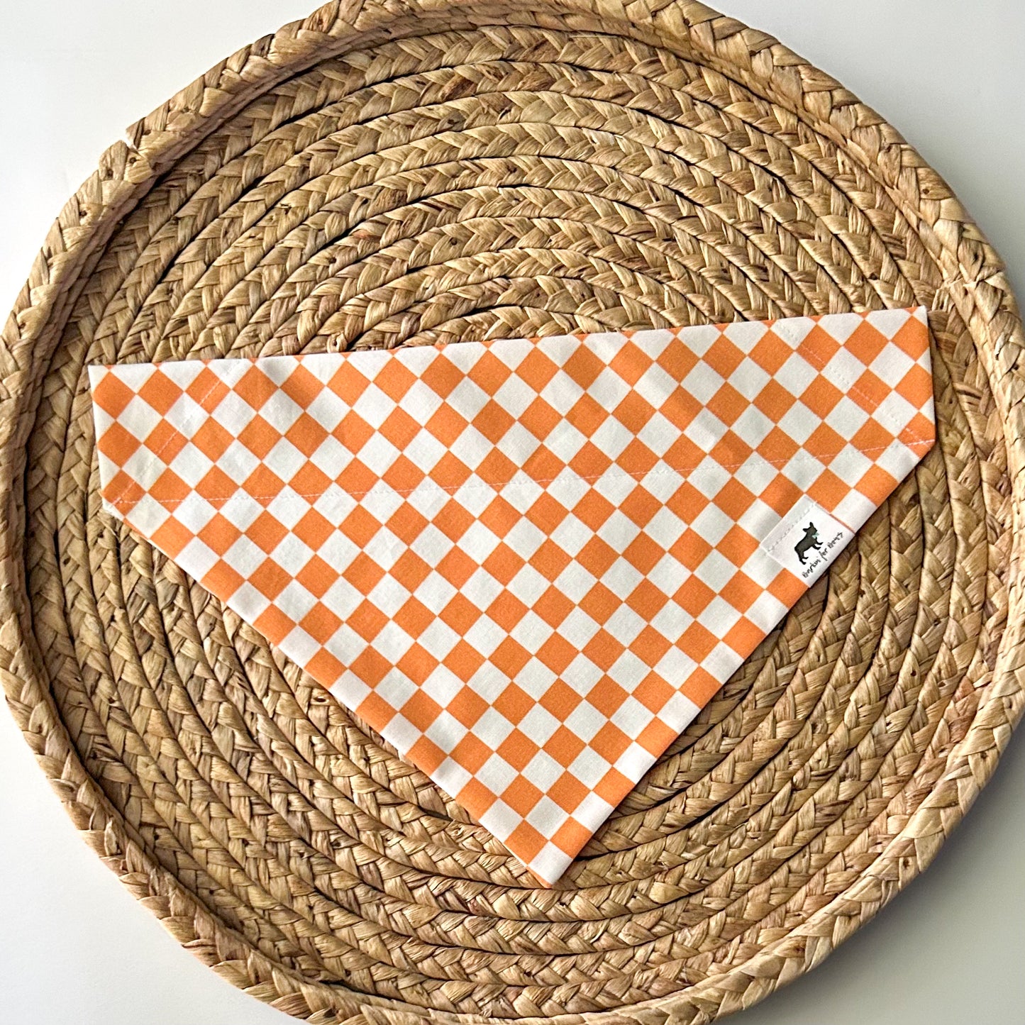Orange Checkered Bandana
