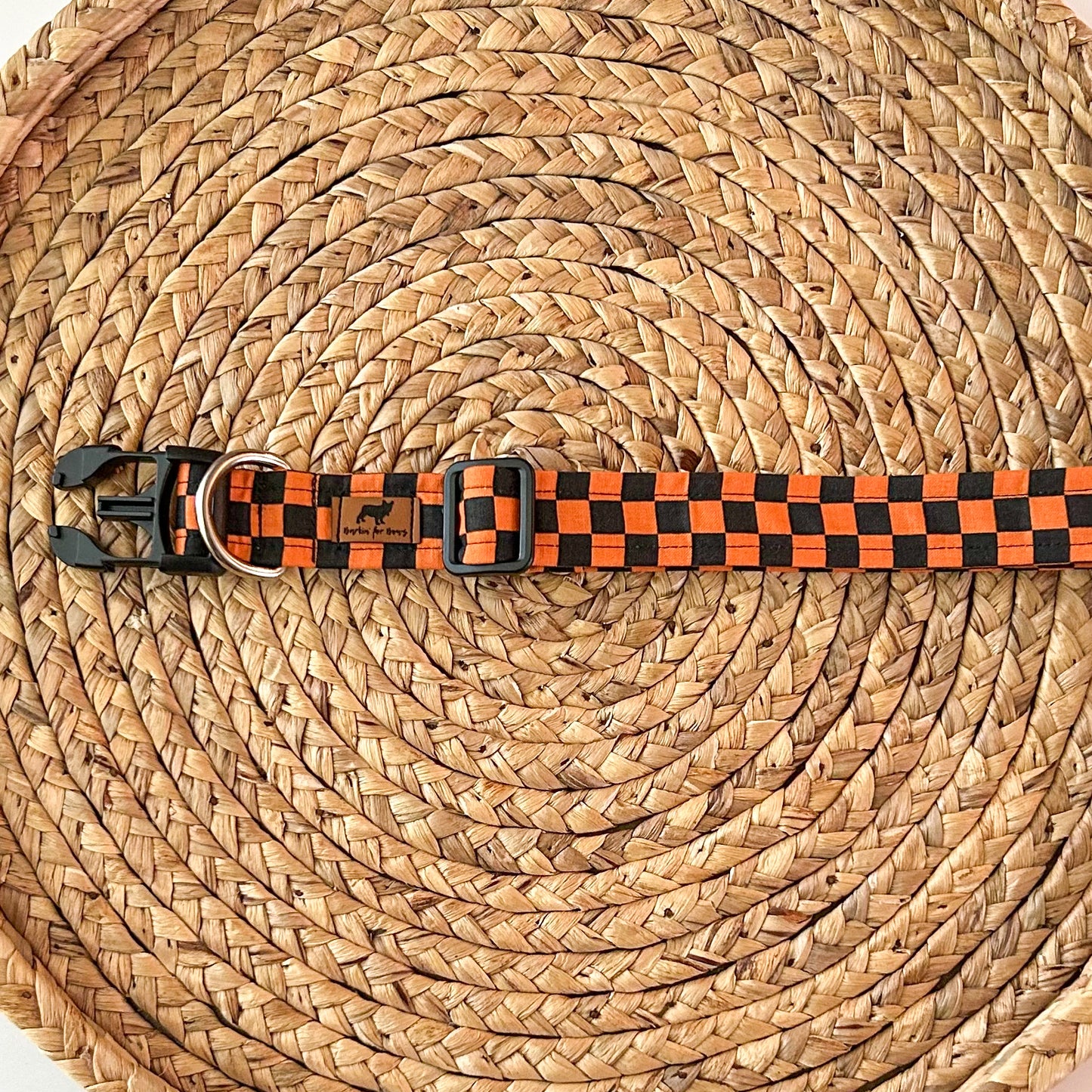 Black and Orange Check Collar