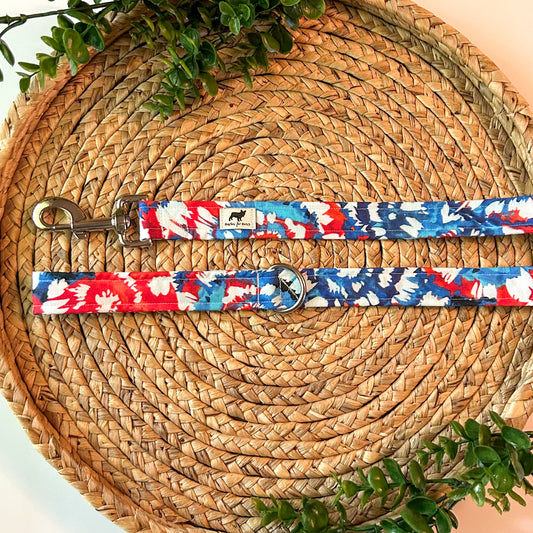 Red, White and Blue Tie Dye Leash