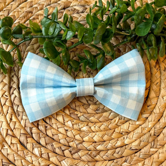 Blue Plaid Bow Tie