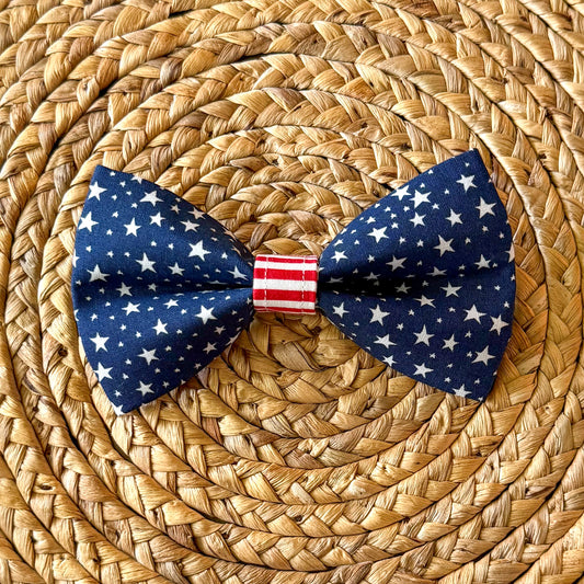 Blue Star Spangled Bow Tie