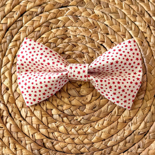 White Star Spangled Bow Tie
