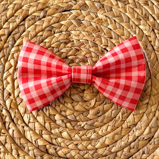 Red Picnic Plaid Bow Tie