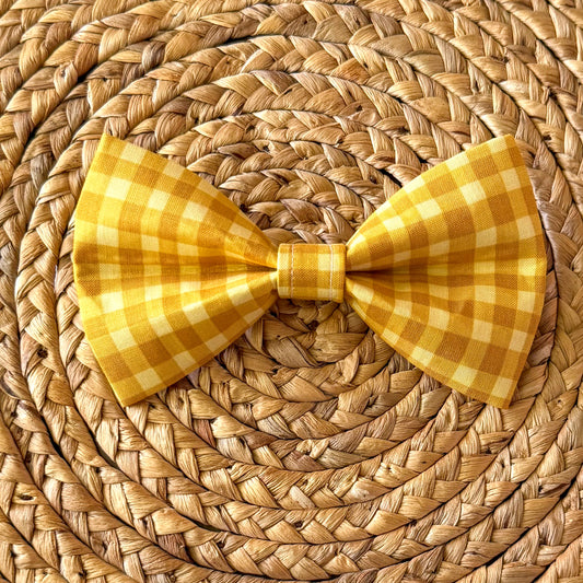 Yellow Picnic Plaid Bow Tie