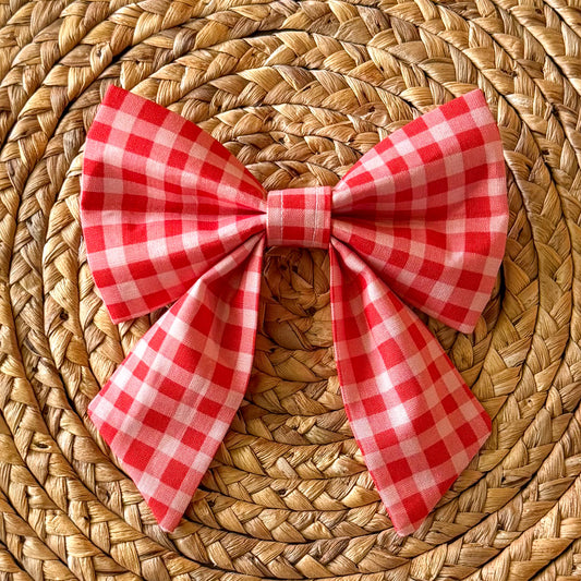 Red Picnic Plaid Sailor Bow