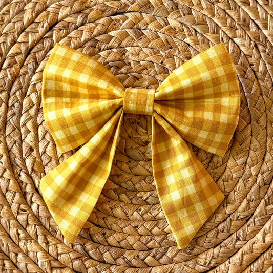 Yellow Picnic Plaid Sailor Bow