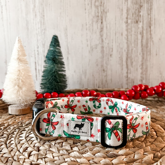 Candy Cane Bows Collar