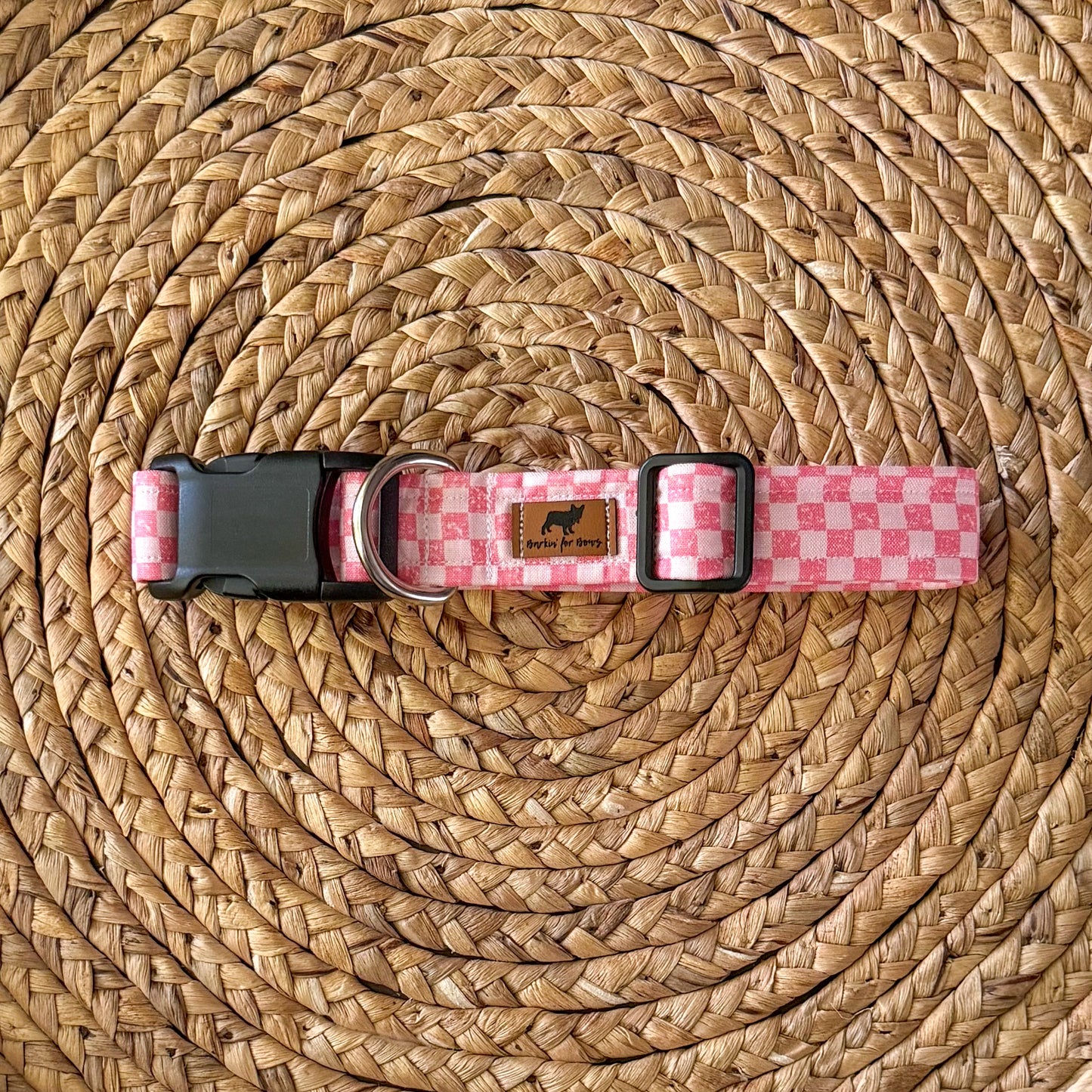 Checked Out for the Summer Collar (Pink on Pink)