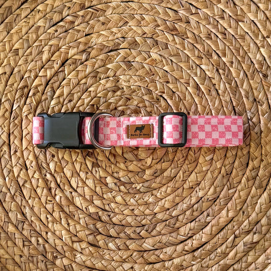 Checked Out for the Summer Collar (Pink on Pink)