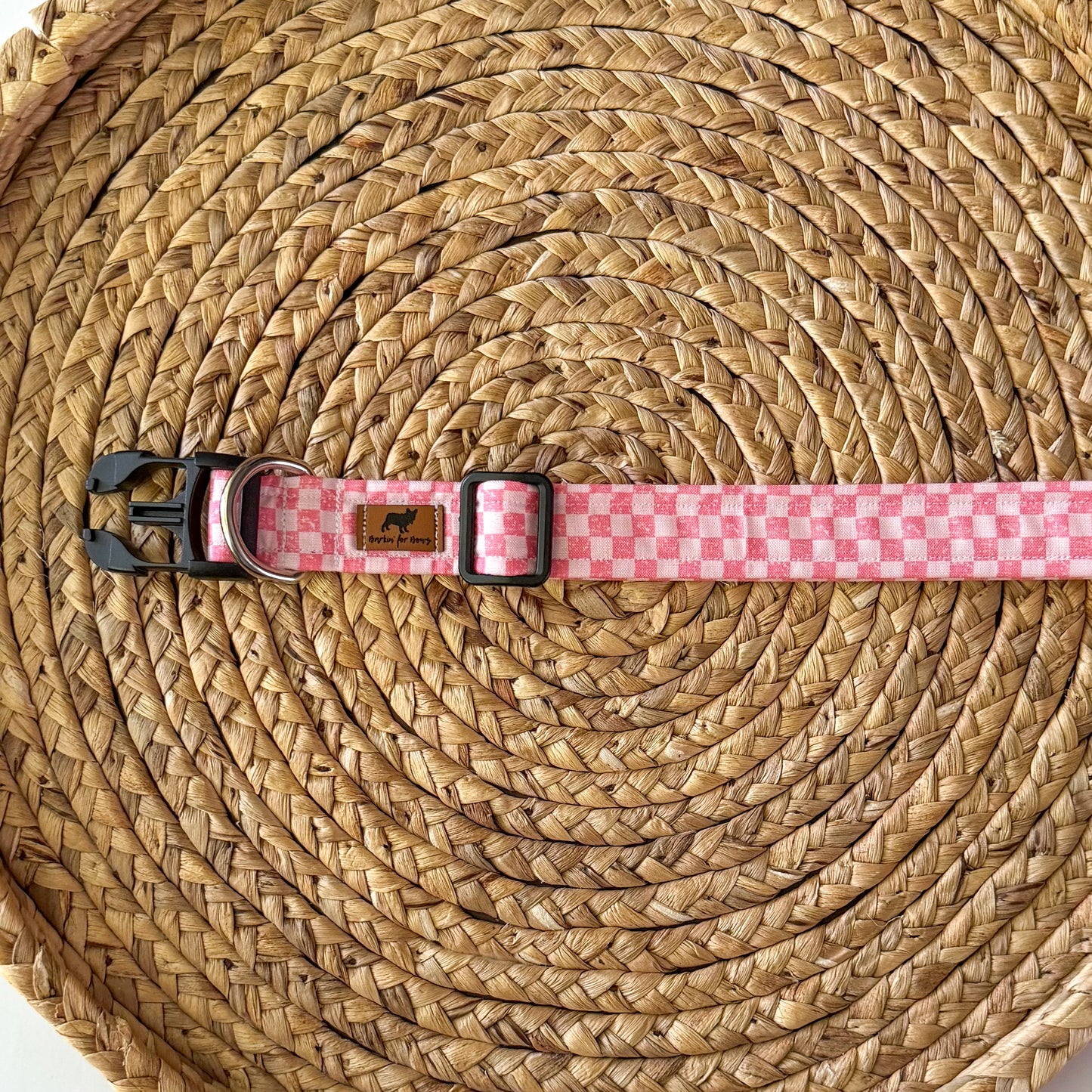 Checked Out for the Summer Collar (Pink on Pink)