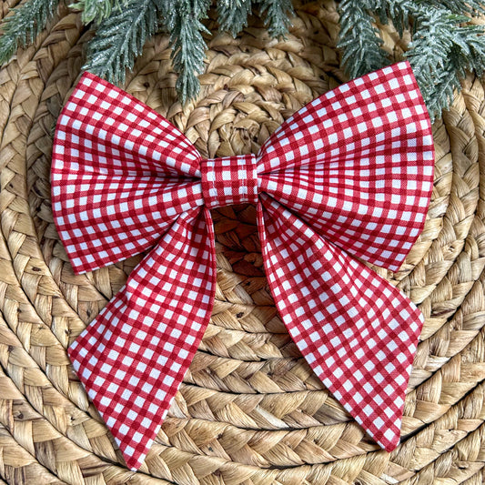 Christmas Plaid Sailor Bow