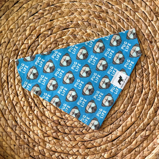 Pug Life (Blue) Bandana