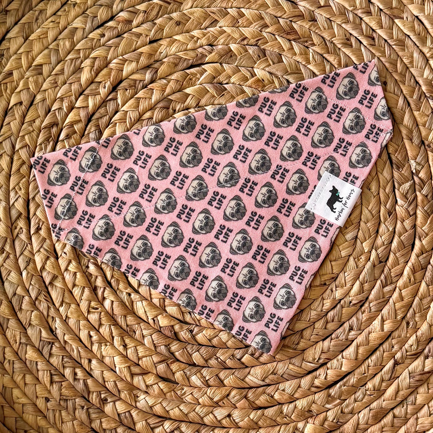 Pug Life (Pink) Bandana