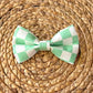 Mint Check Bow Tie
