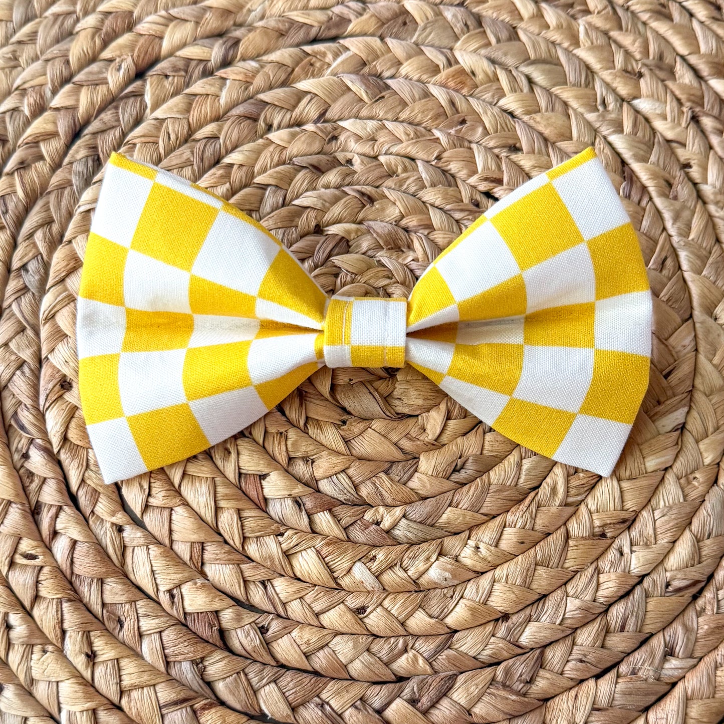 Yellow Check Bow Tie