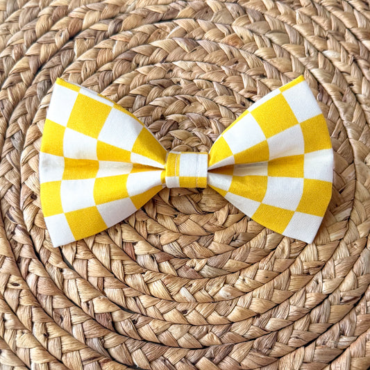 Yellow Check Bow Tie