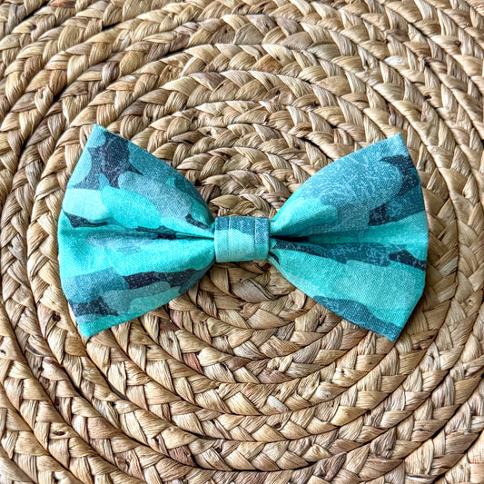 Teal Camo Bow Tie