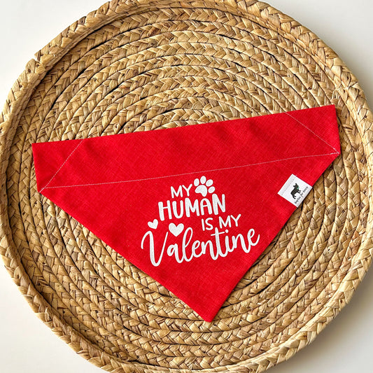 *PRE-ORDER* My Human is my Valentine Bandana (Red)