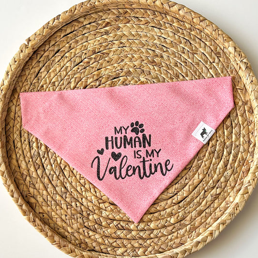 *PRE-ORDER* My Human is my Valentine Bandana (PINK)