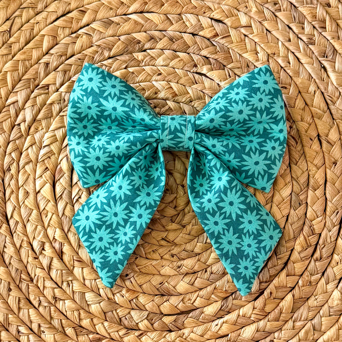 Floral Frenzy (Teal) Sailor Bow
