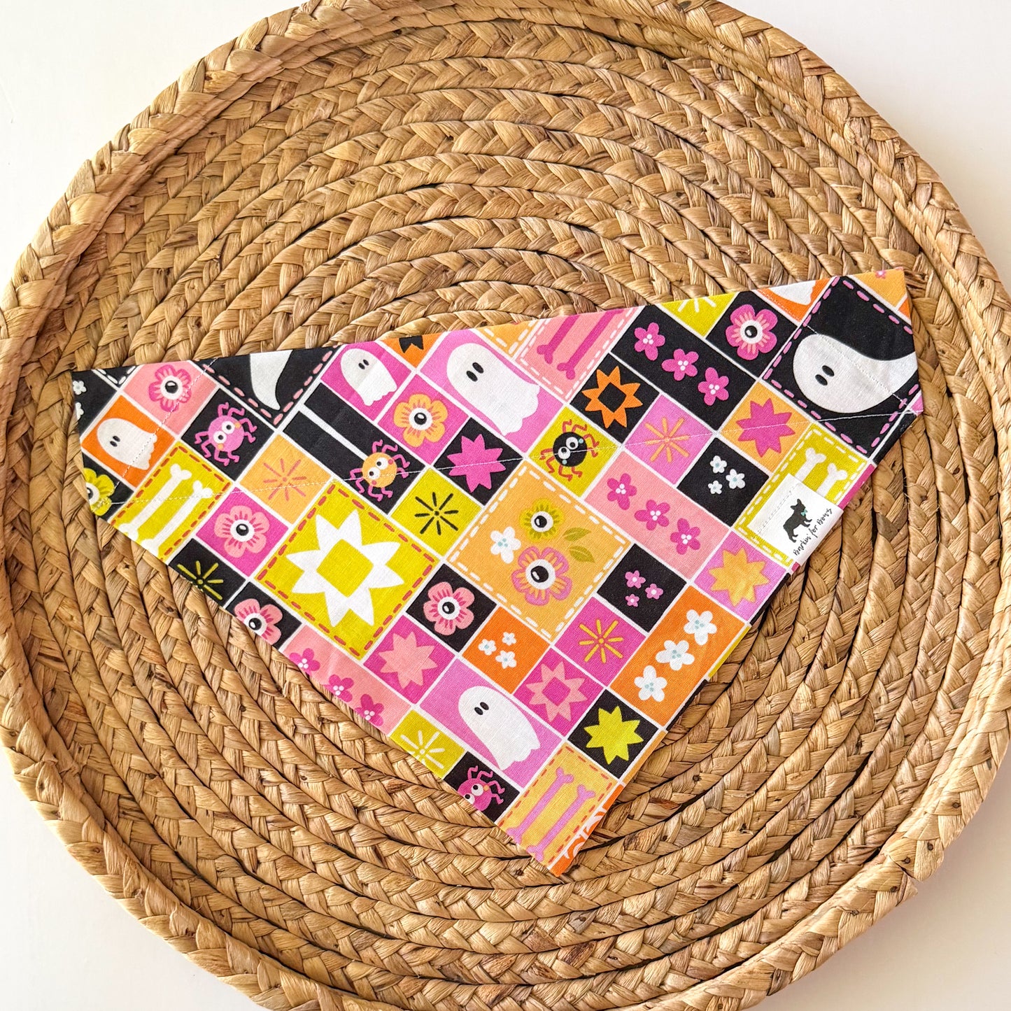 Quilted Spooks (Pink) Bandana