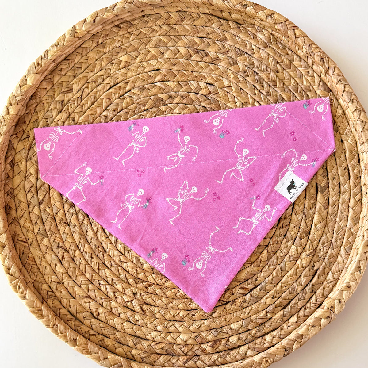 Bones and Blooms (Pink) Bandana
