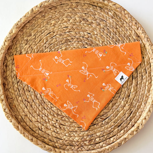Bones and Blooms (Orange) Bandana