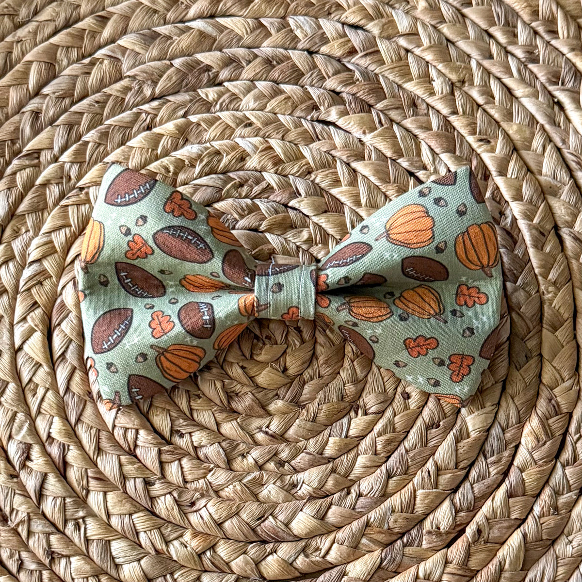 Football and Pumpkins Bow Tie
