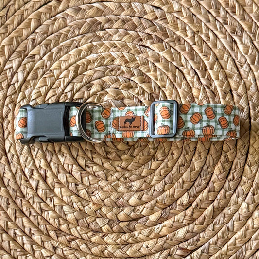Pumpkin Plaid (Green) Collar