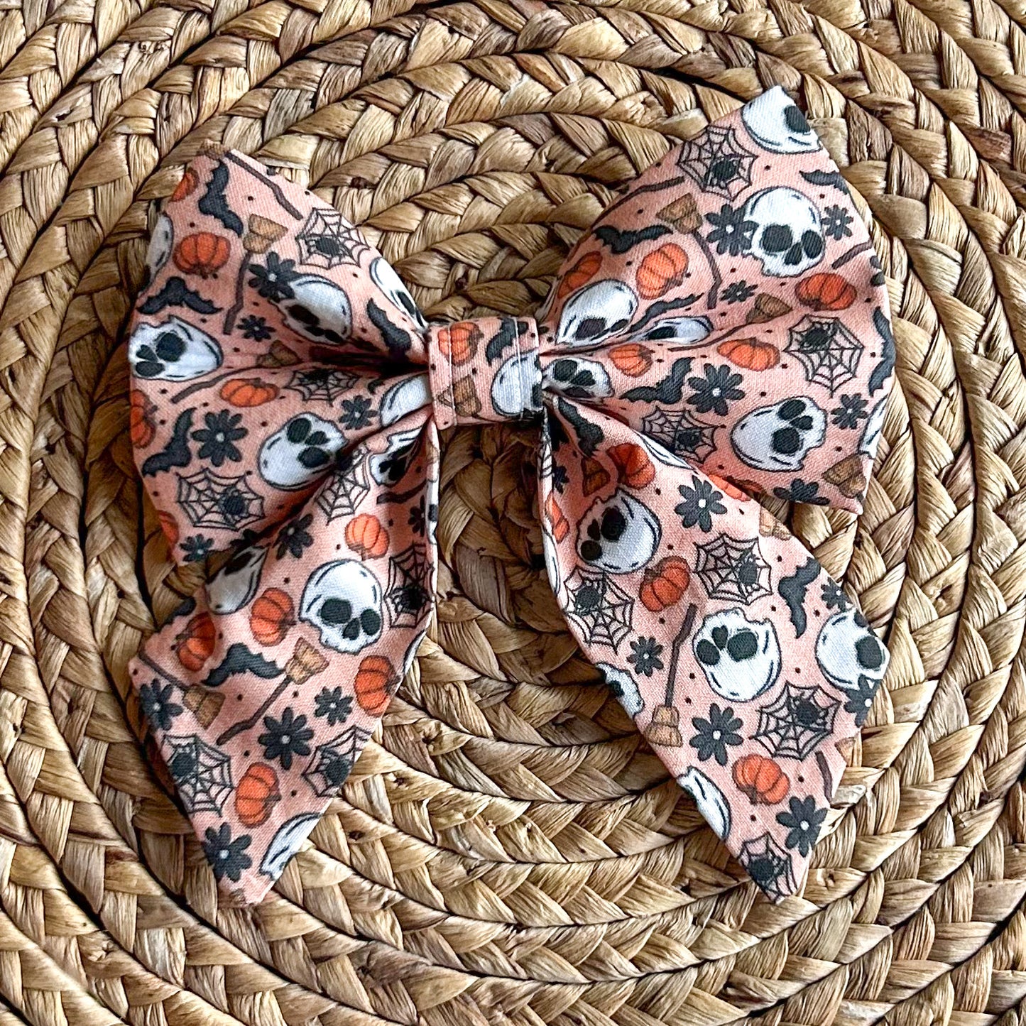 Skulls and Brooms Sailor Bow
