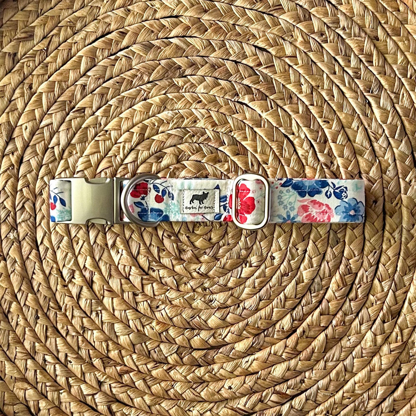 Red, White and Blue Floral Collar