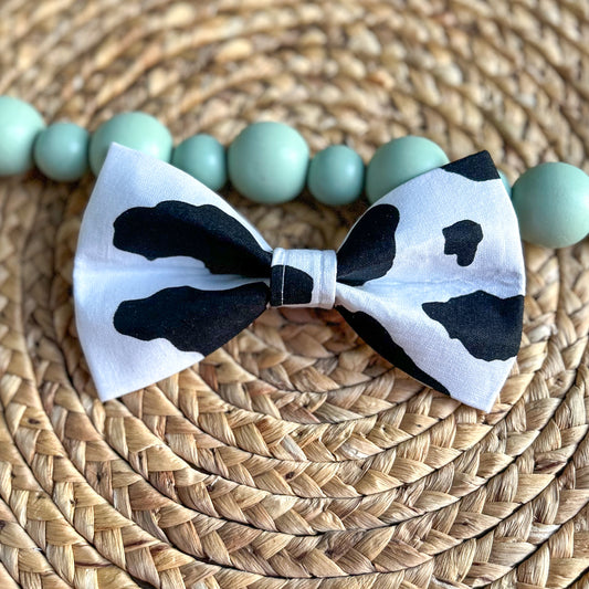 Cow Print Bow Tie