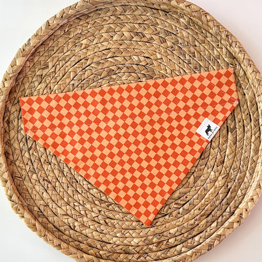 Orange Check Bandana
