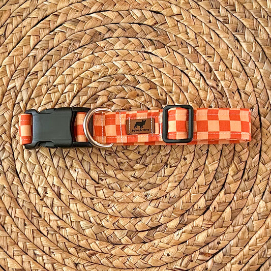 Orange Check Collar