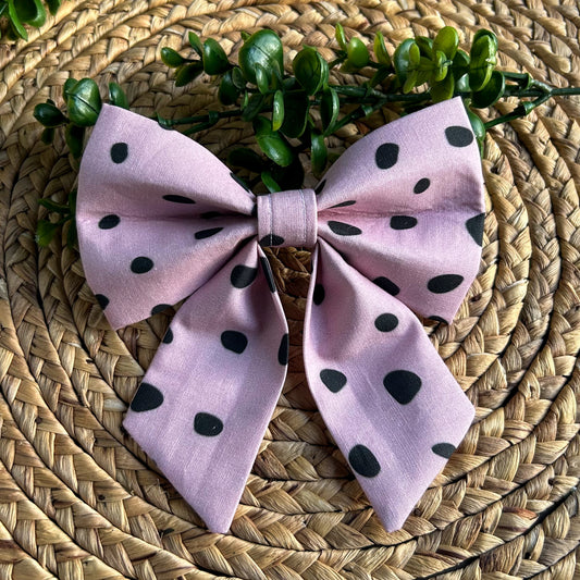 Pink Spots and Dots Sailor Bow