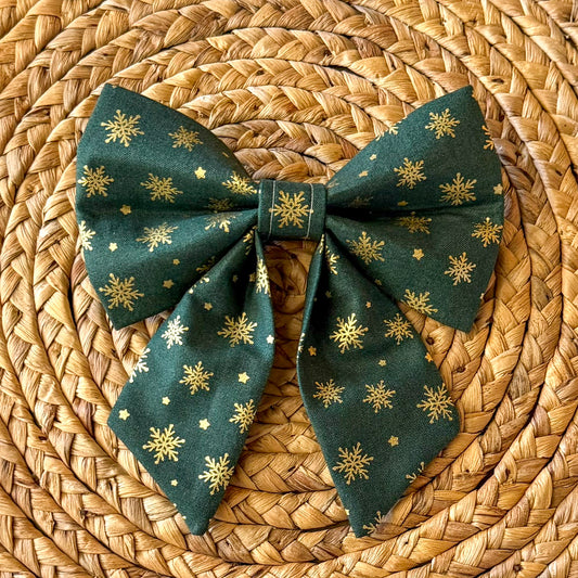 Shimmer Snowflake Sailor Bow